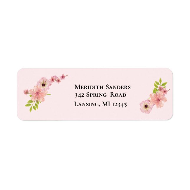 Modern Blush Pink Return Address Label (Front)
