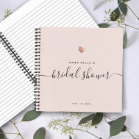 Modern Blush Pink Rose Gold Script Bridal Shower