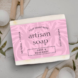 Modern Blush Pink Soap Bar Wrapper Bellyband Label
