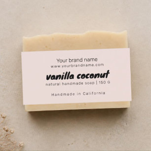Modern blush pink soap packaging ingredients label