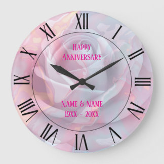 Modern Blush Pink Soft Mint Gold Luxury Collection Large Clock