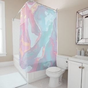 Modern Blush Pink Soft Mint Gold Luxury Collection Shower Curtain