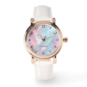 Modern Blush Pink Soft Mint Gold Luxury Collection Watch