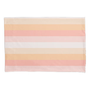 Modern blush pink striped  pillowcase