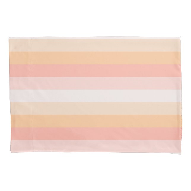 Modern blush pink striped  pillowcase (Front)