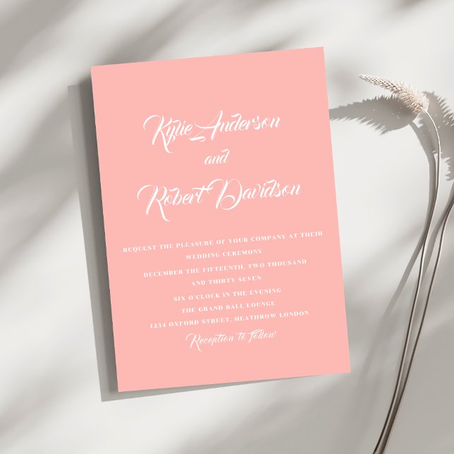 Modern Blush Pink Sunset and Citrus Inspired  Invitation (Creator Uploaded)