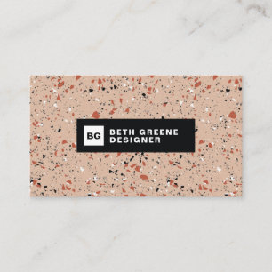 Modern Blush Pink Terrazzo Marble Pattern Business Card