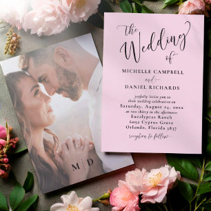 Modern Blush Pink 'The Wedding of' Invitation