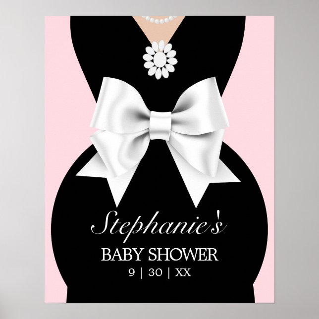 Modern Blush Pink Tiffany Baby Shower Welcome Sign (Front)
