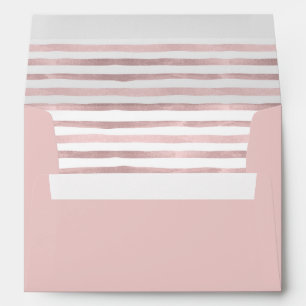 Modern Blush Pink Watercolor Striped  Envelope