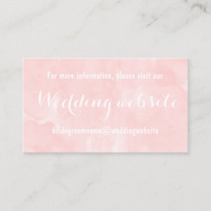 Modern blush pink watercolor wedding website enclosure card