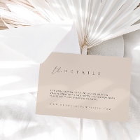 Modern Blush Pink Wedding Details Enclosure Card