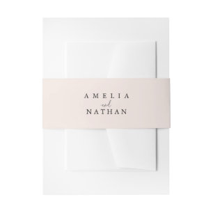 Modern Blush Pink Wedding Invitation Belly Band