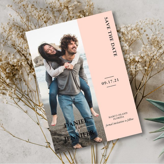 Modern Blush Pink Wedding Save The Date (Creator Uploaded)