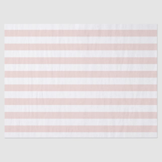 Modern blush pink white stripes elegant girly chic tissue paper (Front)