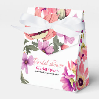 Modern blush pink wildflower bridal shower favour box