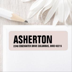 Modern blush return address label