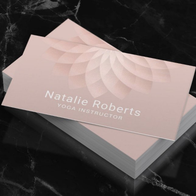 Modern Blush Rose Gold Spiral Floral Beauty SPA Business Card (Creator Uploaded)