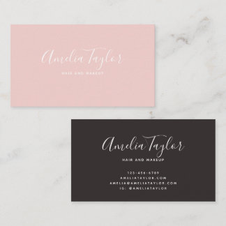Modern blush rose petal business cards