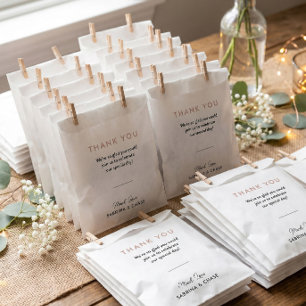 Modern Blush Rose Wedding Thank Favour Bag