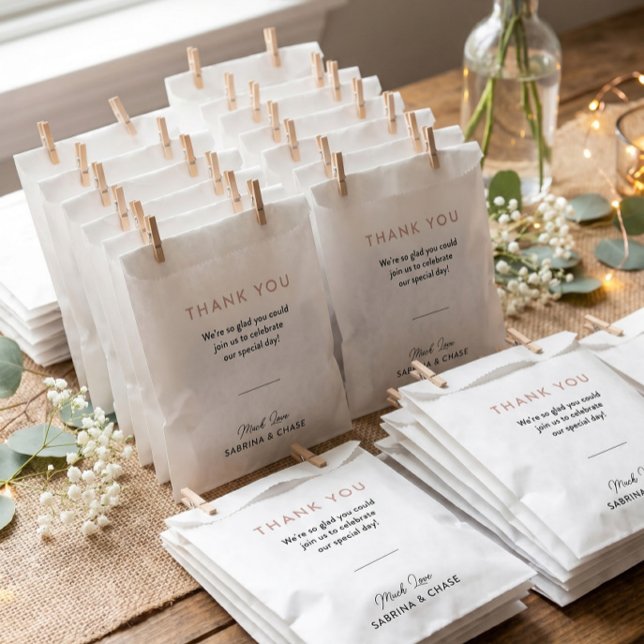 Modern Blush Rose Wedding Thank Favour Bag (Creator Uploaded)