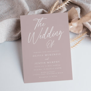 Modern Blush Script Wedding Invitation