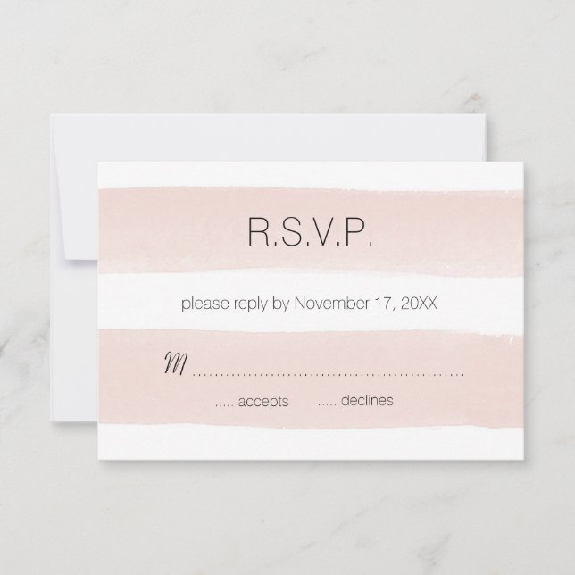 Modern Blush Stripes RSVP (Front)