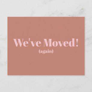 Modern Blush Taupe We've Moved New Home Address Postcard