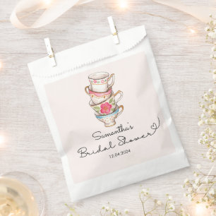 Modern Blush Tea Party Bridal Shower Favour Bag