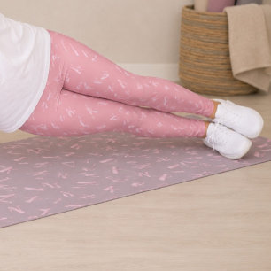 Modern Blush Watercolor Pink Letter Pattern Leggings