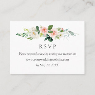 Modern Blush Wedding RSVP Online Website Business Card