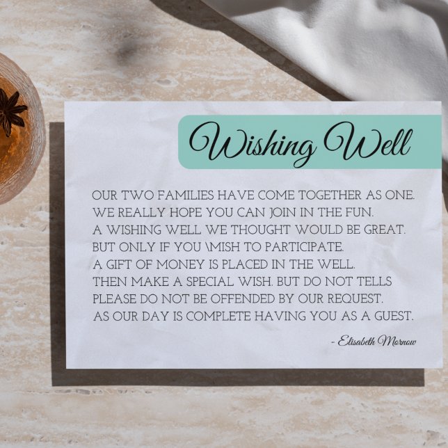 Modern Blush Wishing Well Card Template - Minimali (Modern Blush Wishing Well Card | Wedding & Bridal Shower Printable  )
