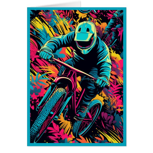 Modern Bmx Racer Greeting Card (Front)