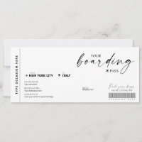 Modern Boarding Pass Surprise Fake Airline Ticket
