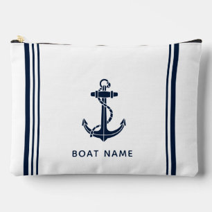 Modern Boat Anchor and Name Nautical Custom Accessory Pouch