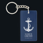 Modern Boat Anchor Beach Wedding Custom Key Ring<br><div class="desc">Add your names to this cute custom Keychain by using the "Personalize" button above! The Keychain features a nautical design that any boating fan would love. Great swag for your boat,  passengers,  wedding parties and other special anniversary celebrations.</div>