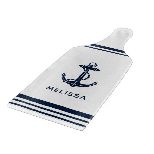 Modern Boat Anchor Nautical Personalised Cutting Board