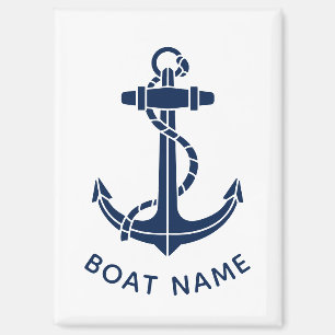 Modern Boat Name Anchor Cruise Trip Swag Custom Magnet
