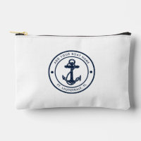Modern Boating Anchor Boat Name Navy Blue Custom