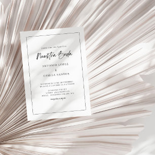 Modern Boda Minimalist Spanish Wedding Invitation