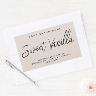 Modern body butter simple elegant cosmetics rectangular sticker