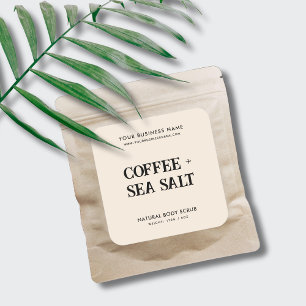 Modern body scrub elegant beige product label
