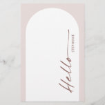 Modern Bohemian Arch Wedding menu card with name<br><div class="desc">Designed to coordinate with our Modern Boho Arch Collection, this modern menu card features the trendy & popular arch in white on beige pink background, paired with script font. For more advanced customisation of this design, e.g. changing layout, font or text size please click the "CUSTOMIZE" button above. Please contact...</div>