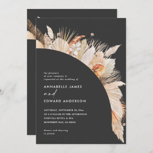 Modern bohemian black pampas grass wedding
