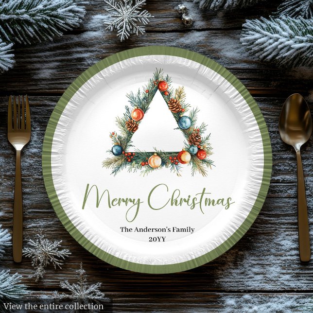 Modern Bohemian Earthy Neutral Christmas Table  Paper Plate (Modern Bohemian Earthy Neutral Christmas Table Paper Plates)