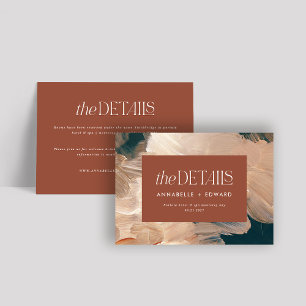 Modern bohemian painterly terracotta teal wedding enclosure card