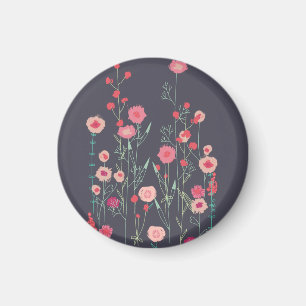 Modern Bohemian Plymouth Wildflower Painting Magnet