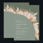 Modern bohemian Sage Green pampas grass wedding<br><div class="desc">Modern bohemian Sage Green pampas grass stylish wedding invitation card. Beautiful handprinted floral watercolors and script text. Modern on trend design.</div>