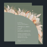 Modern bohemian Sage Green pampas grass wedding<br><div class="desc">Modern bohemian Sage Green pampas grass stylish wedding invitation card. Beautiful handprinted floral watercolors and script text. Modern on trend design.</div>