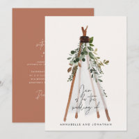 Modern bohemian teepee botanical rustic backyard